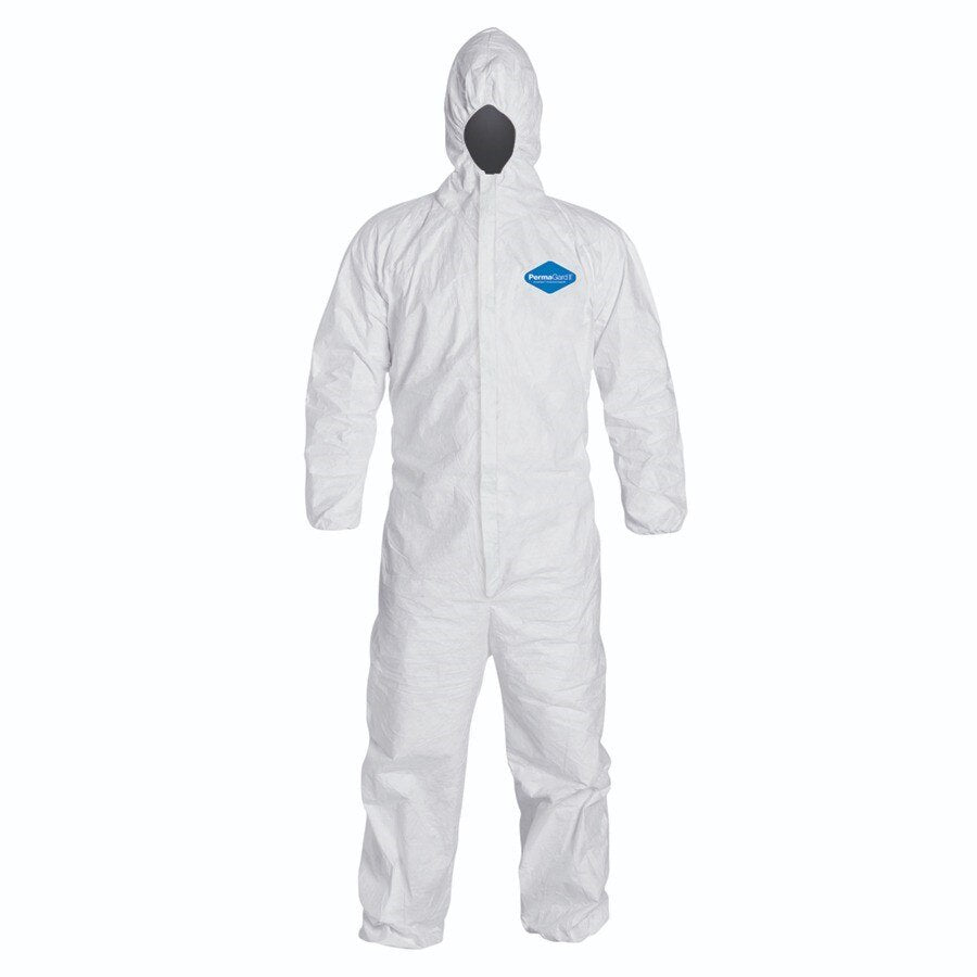 Disposable Coverall, 3X-Large Size, White, Serged Seams