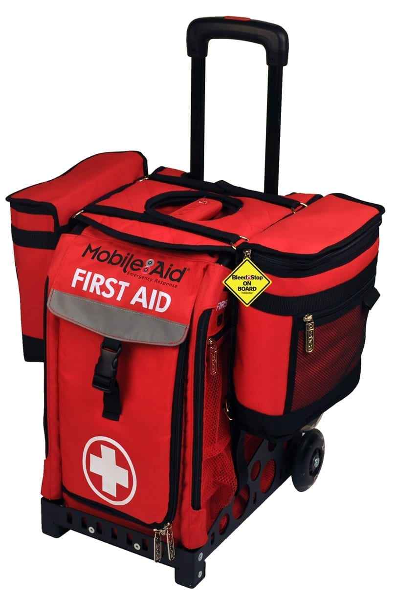 MobileAid® Easy-Roll™ Modular Trauma First Aid Station With BleedStop Ride-Along 300 Bleeding Control Saddle Bags