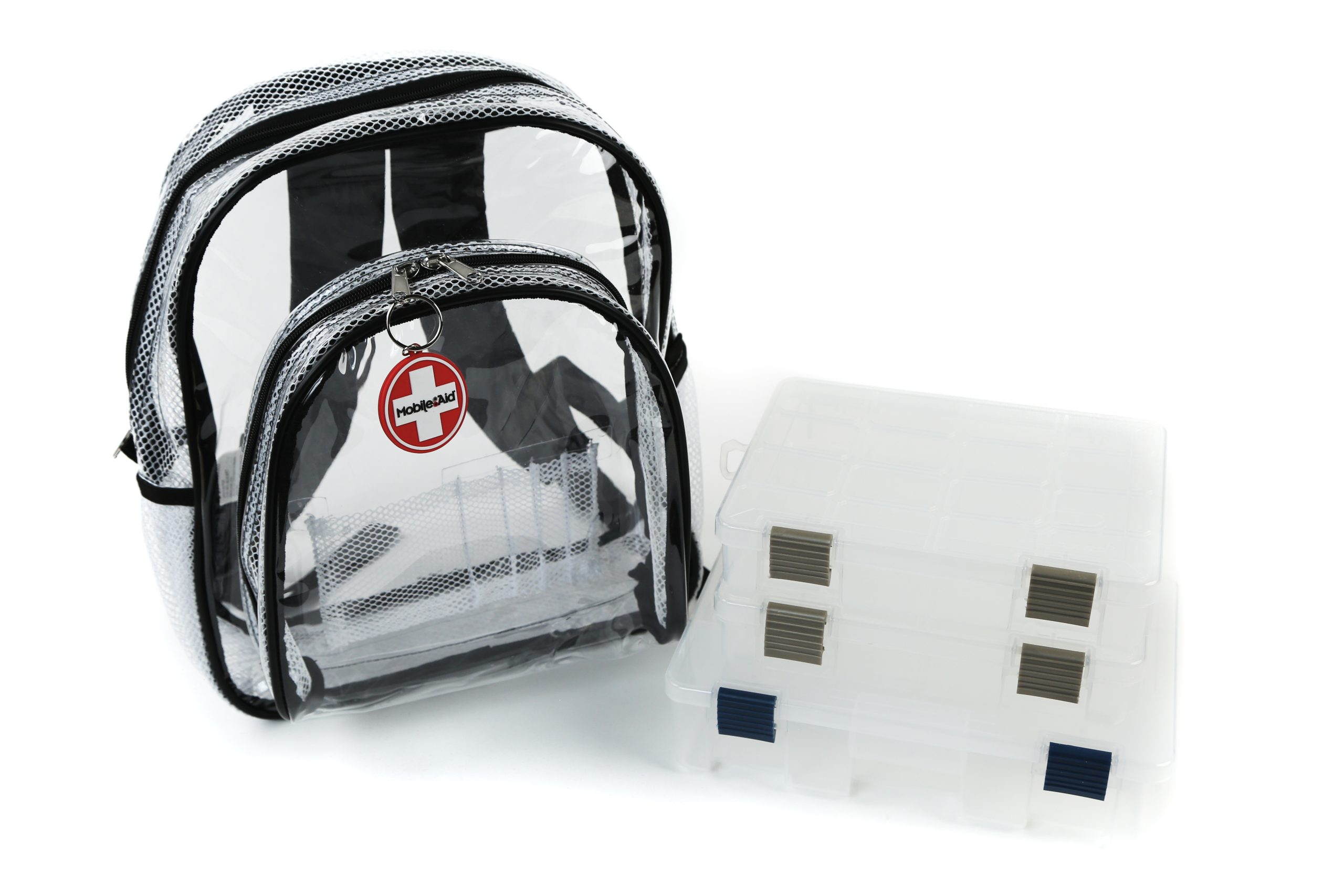 [Load-Your-Own] MobileAid® Clear-View™ First Aid Backpack with Organizer Boxes