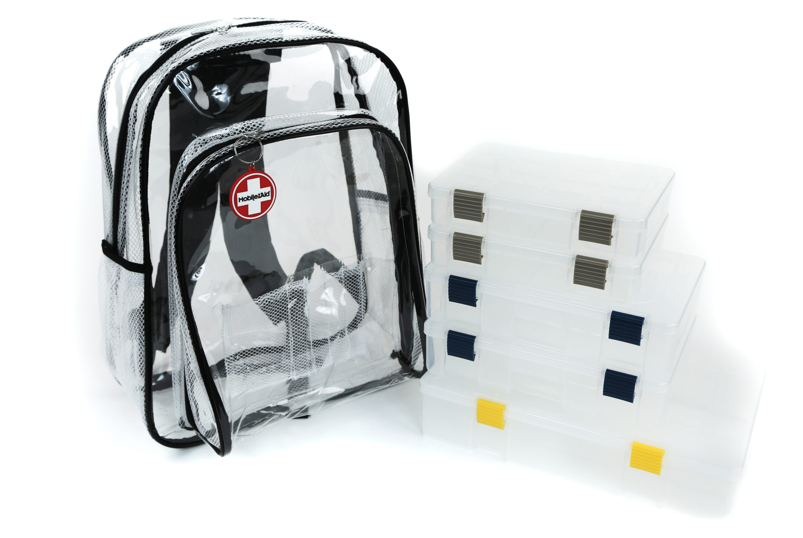 [Load-Your-Own] MobileAid® Clear-View™ High-Capacity First Aid Backpack with Organizer Boxes