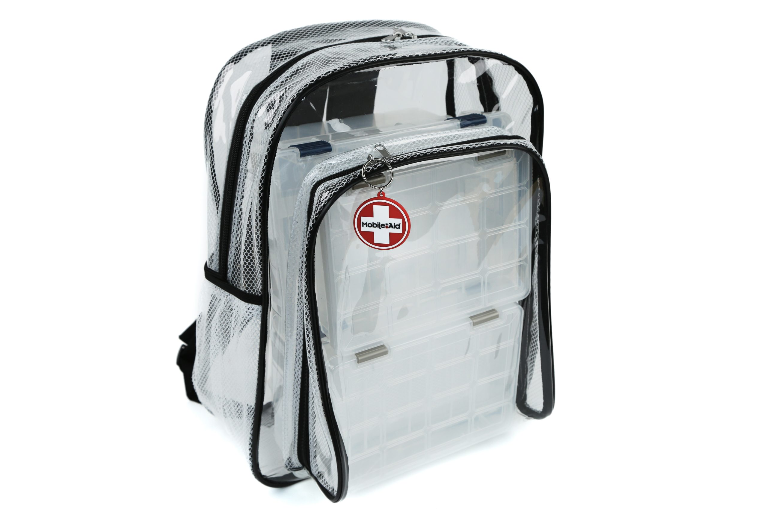 [Load-Your-Own] MobileAid® Clear-View™ High-Capacity First Aid Backpack with Organizer Boxes