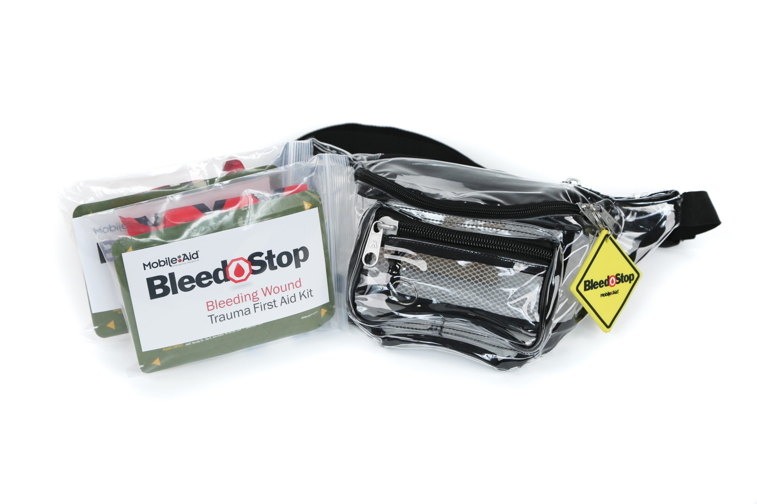 MobileAid® Clear-View™ BleedStop Belt Bag Kit with 2 Bleeding Control Essentials Packs