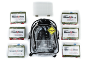 MobileAid® Clear-View™ BleedStop Mass-Casualty Backpack Kit with 6 Bleeding Control Essentials Packs