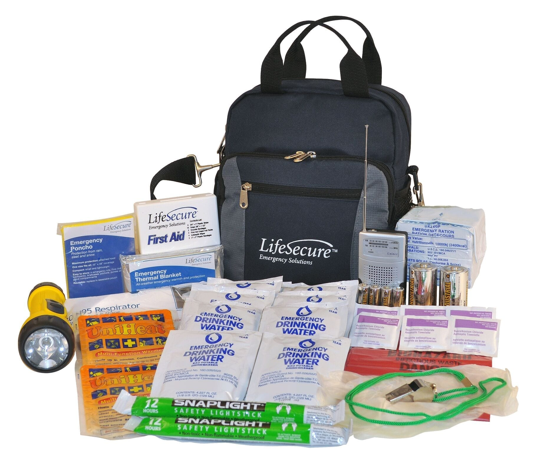 Grab-N-Go Plus Shoulder/Sling Bag Personal Emergency 3-Day Survival Kit