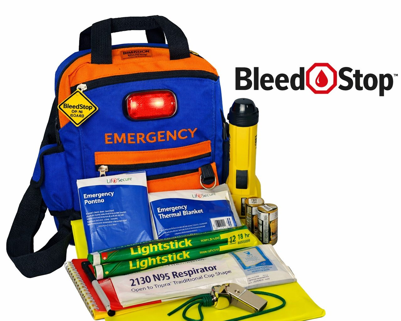 Lifesecure Schoolguard Hi-Visibility Teacher & Staff School Emergency Kit With Bleedstop Compact 100 Bleeding Control Kit