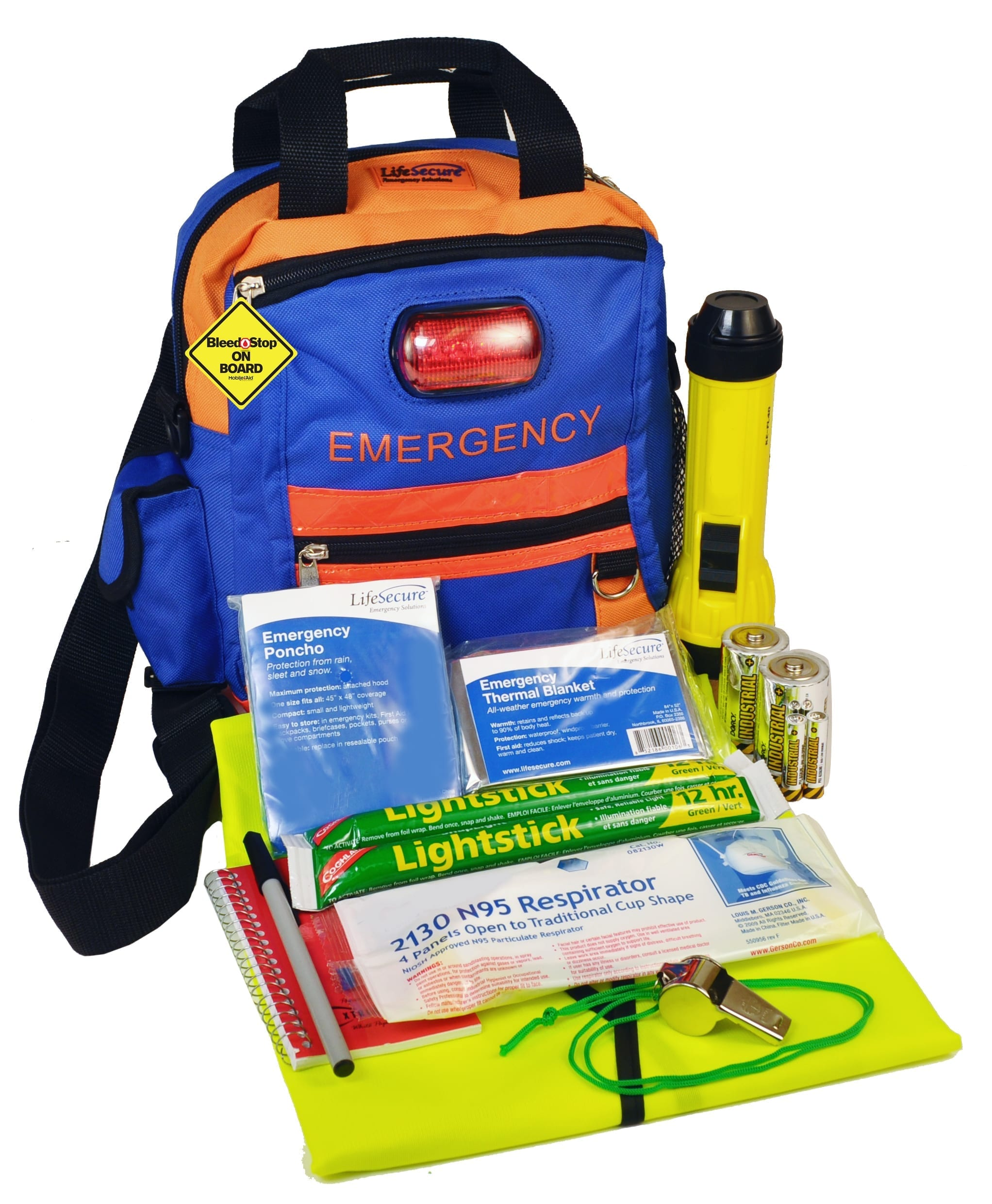 Lifesecure Schoolguard Hi-Visibility Teacher & Staff School Emergency Kit With Bleedstop Compact 100 Bleeding Control Kit