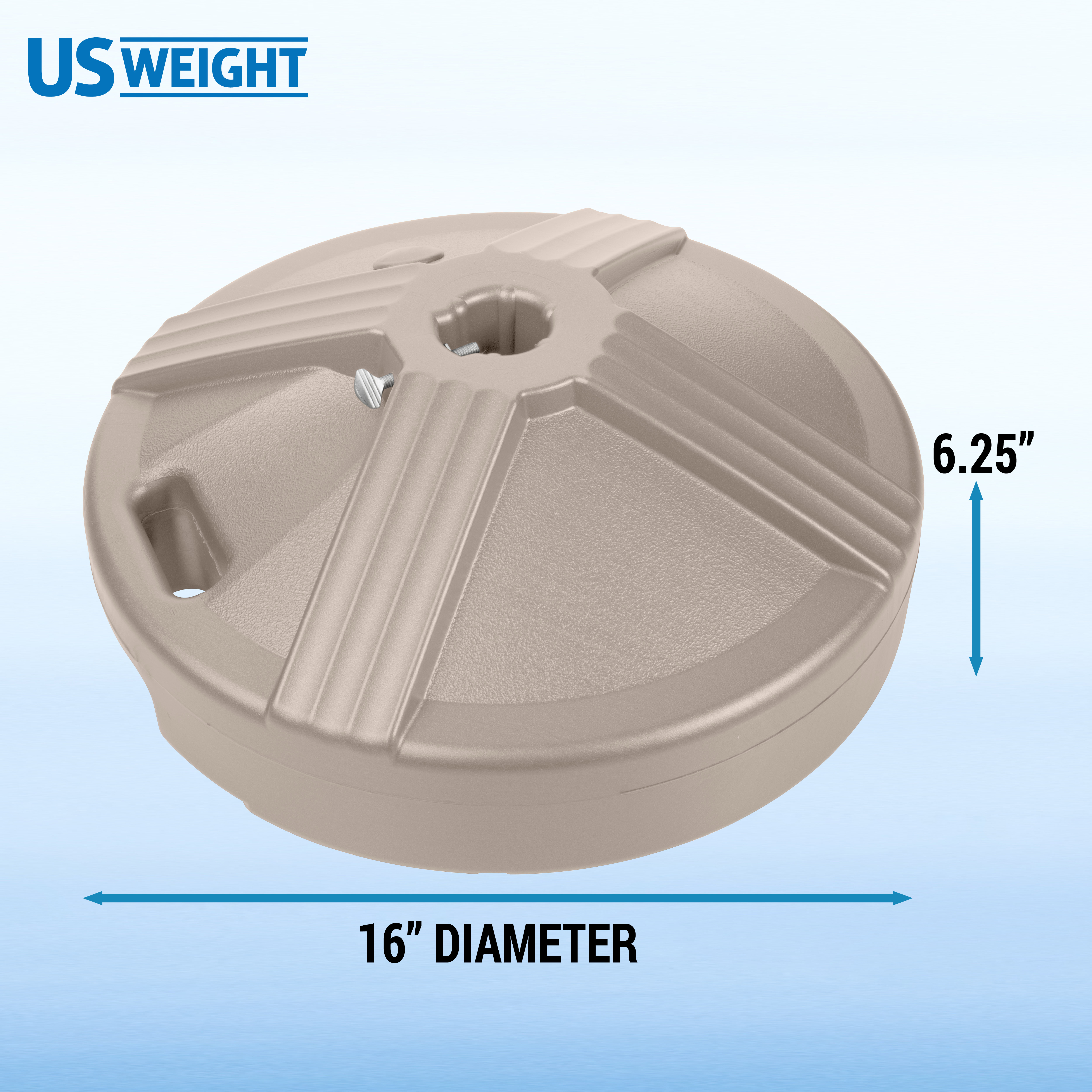 US Weight Patio Umbrella Base, Durable Outdoor Umbrella Base for Pairing with Patio Tables, Accommodates 1.0" - 1.5" Poles, Beige, 50 Lbs