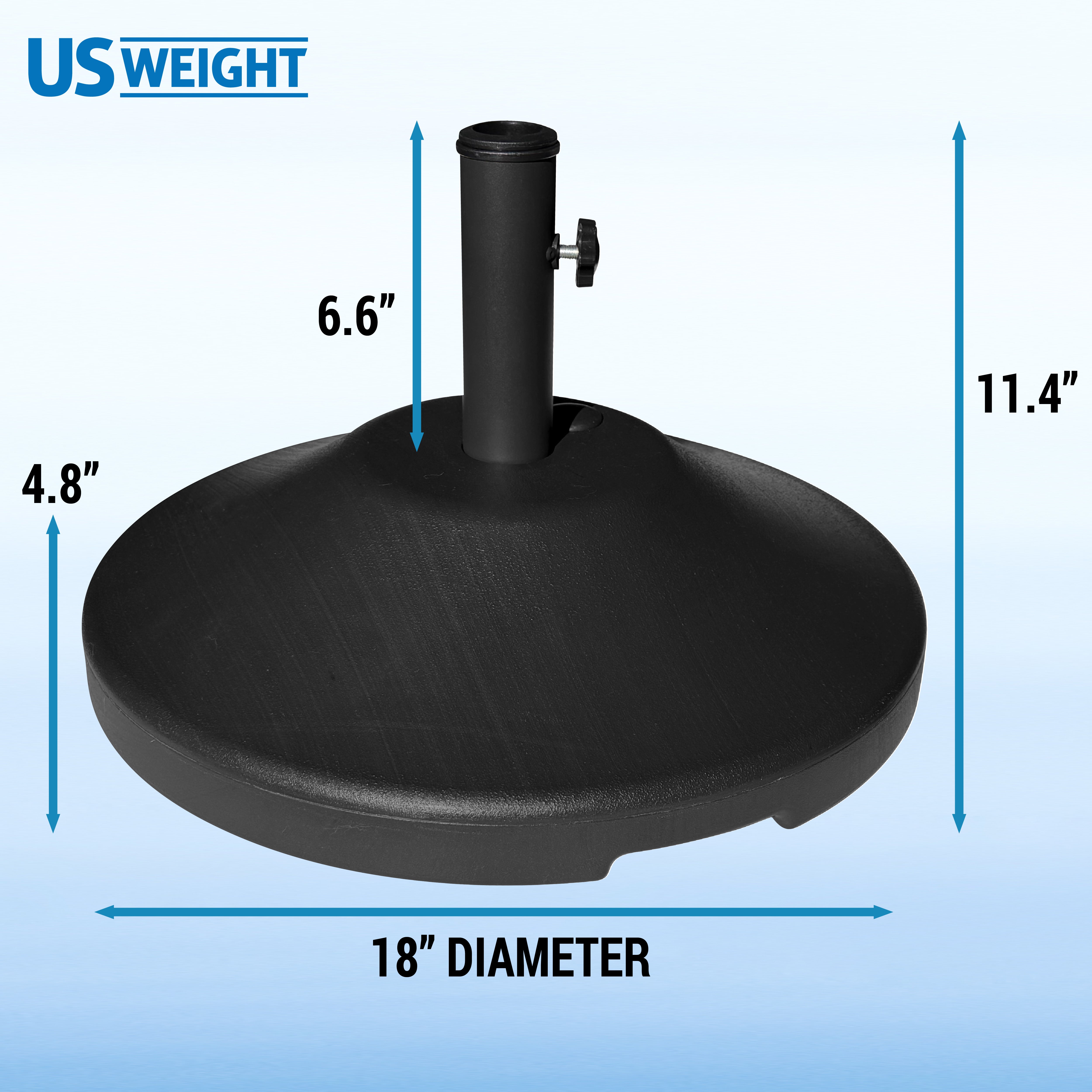 30 lb. Fillable Umbrella Base for Patio Table (Black)