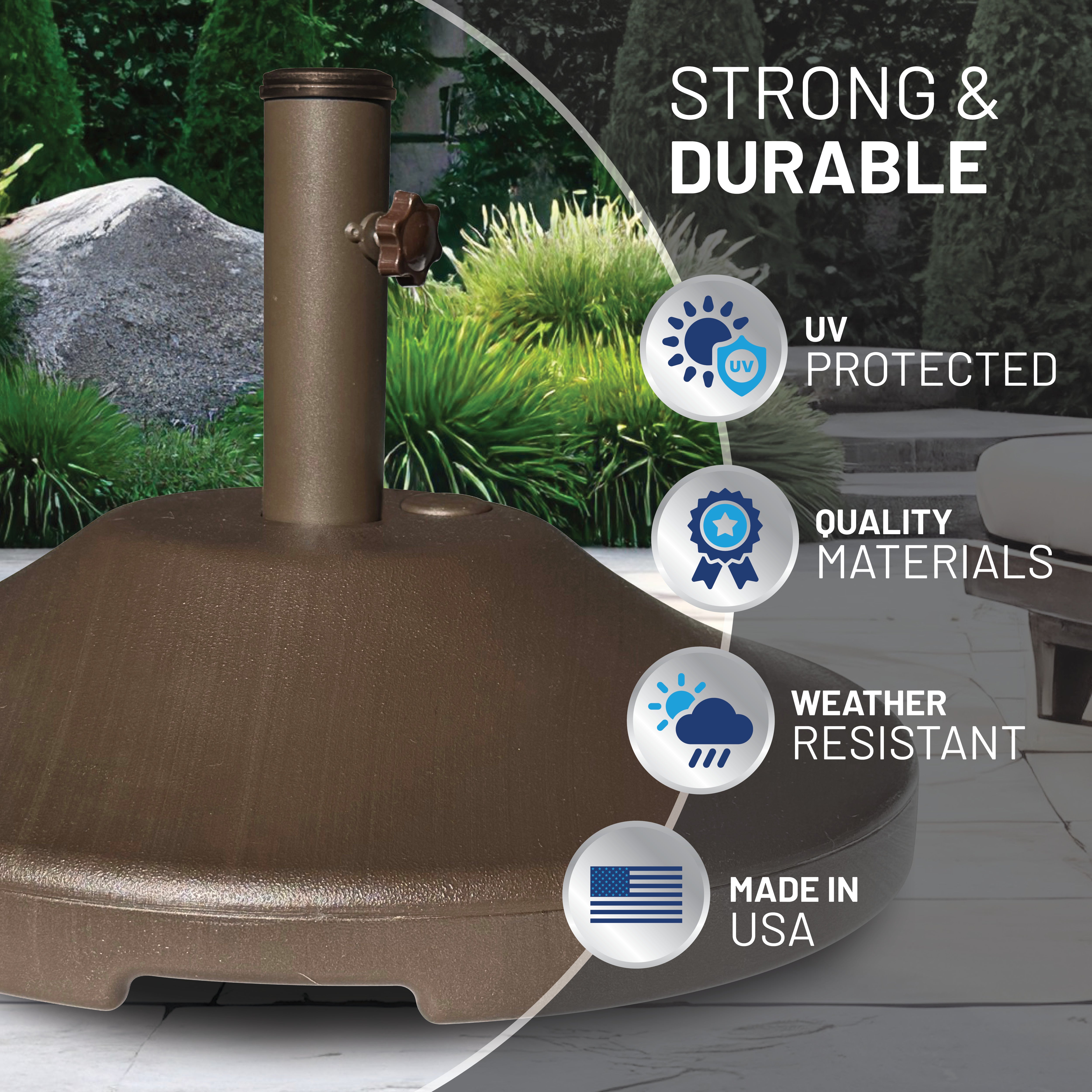 30 lb. Fillable Umbrella Base for Patio Table (Bronze)