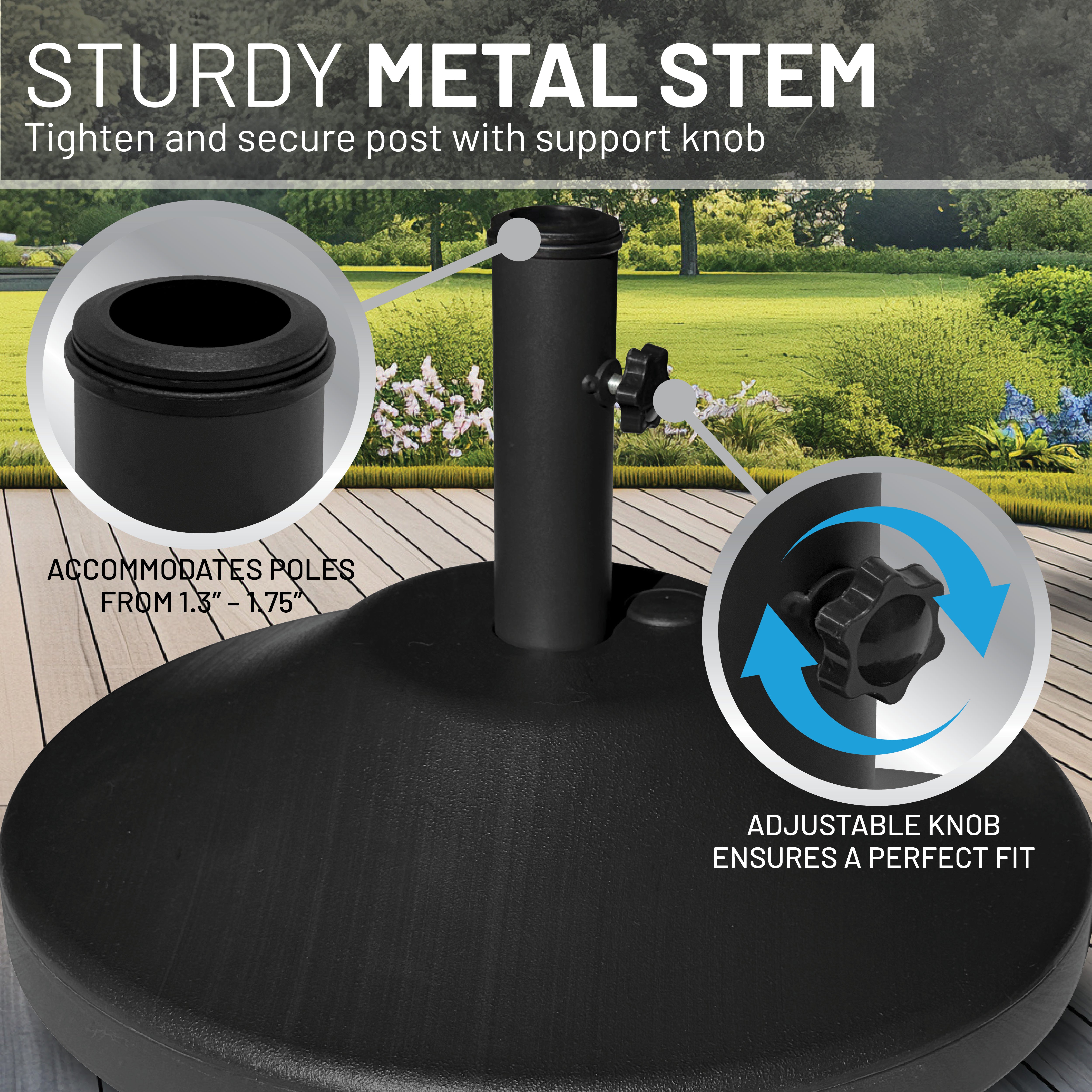 30 lb. Pre-Filled Umbrella Base for Patio Table (Black)