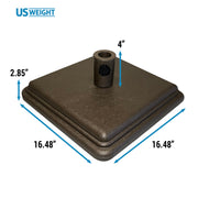 40 Pound Umbrella Base Designed to be Used with a Patio Table (Bronze)