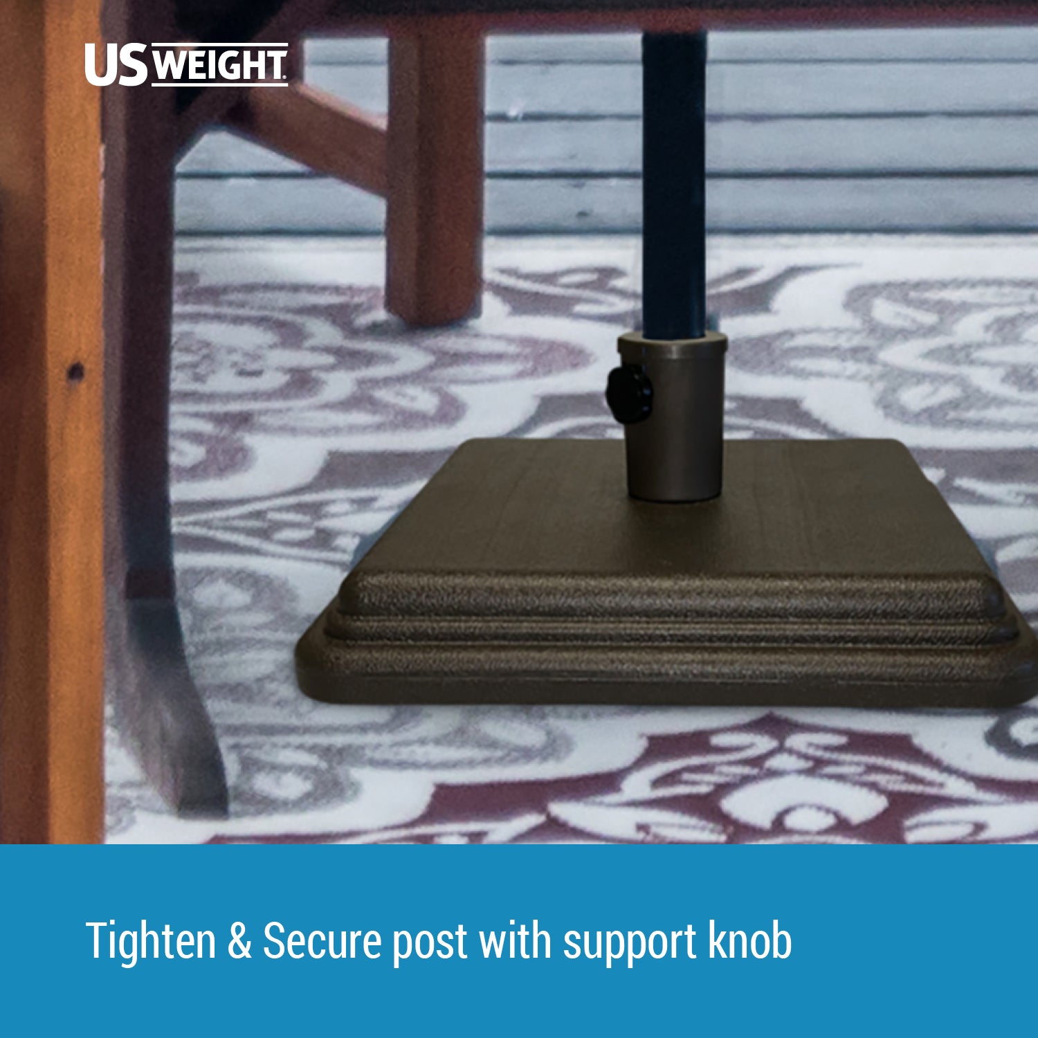 40 Pound Umbrella Base Designed to be Used with a Patio Table (Bronze)