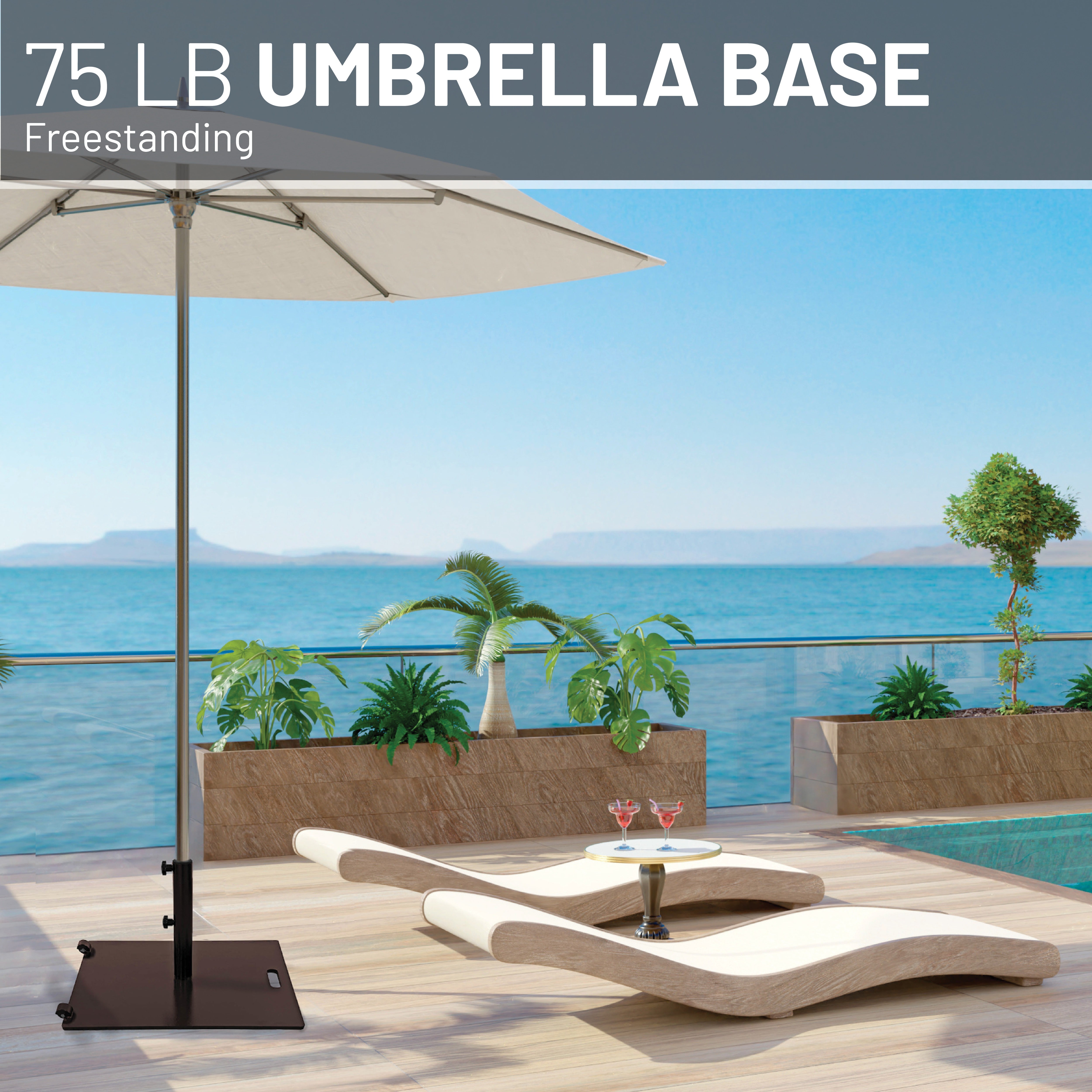 75 LB Flat Steel Umbrella Base