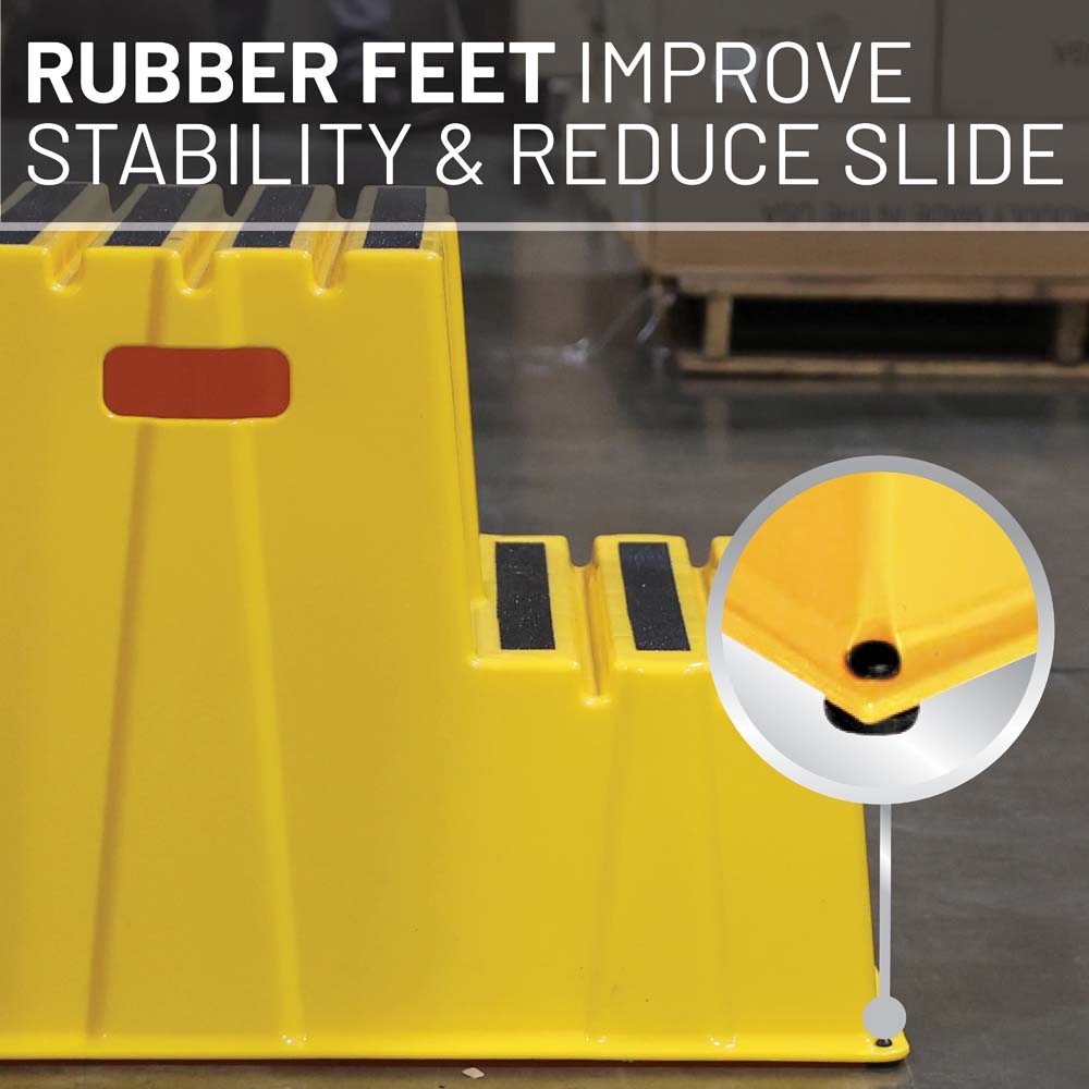 Yellow Safety Steps – Lightweight & Durable Anti-Slip Step Stools with High Visibility for Home, Office, and Industrial Use (2-Step)
