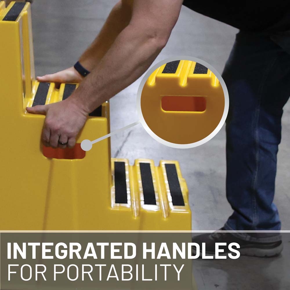 Yellow Safety Steps – Lightweight & Durable Anti-Slip Step Stools with High Visibility for Home, Office, and Industrial Use (2-Step)