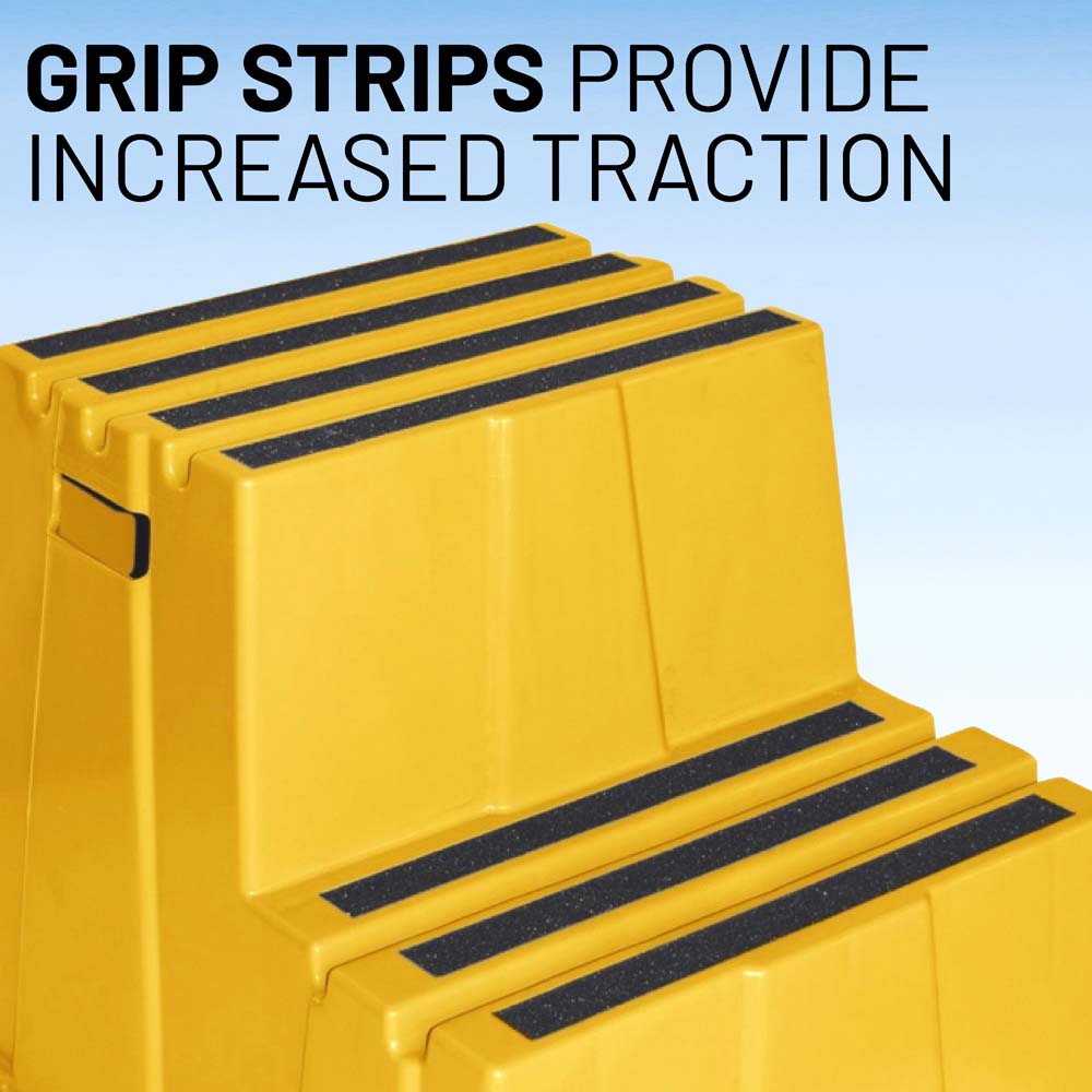 Yellow Safety Steps – Lightweight & Durable Anti-Slip Step Stools with High Visibility for Home, Office, and Industrial Use (2-Step)
