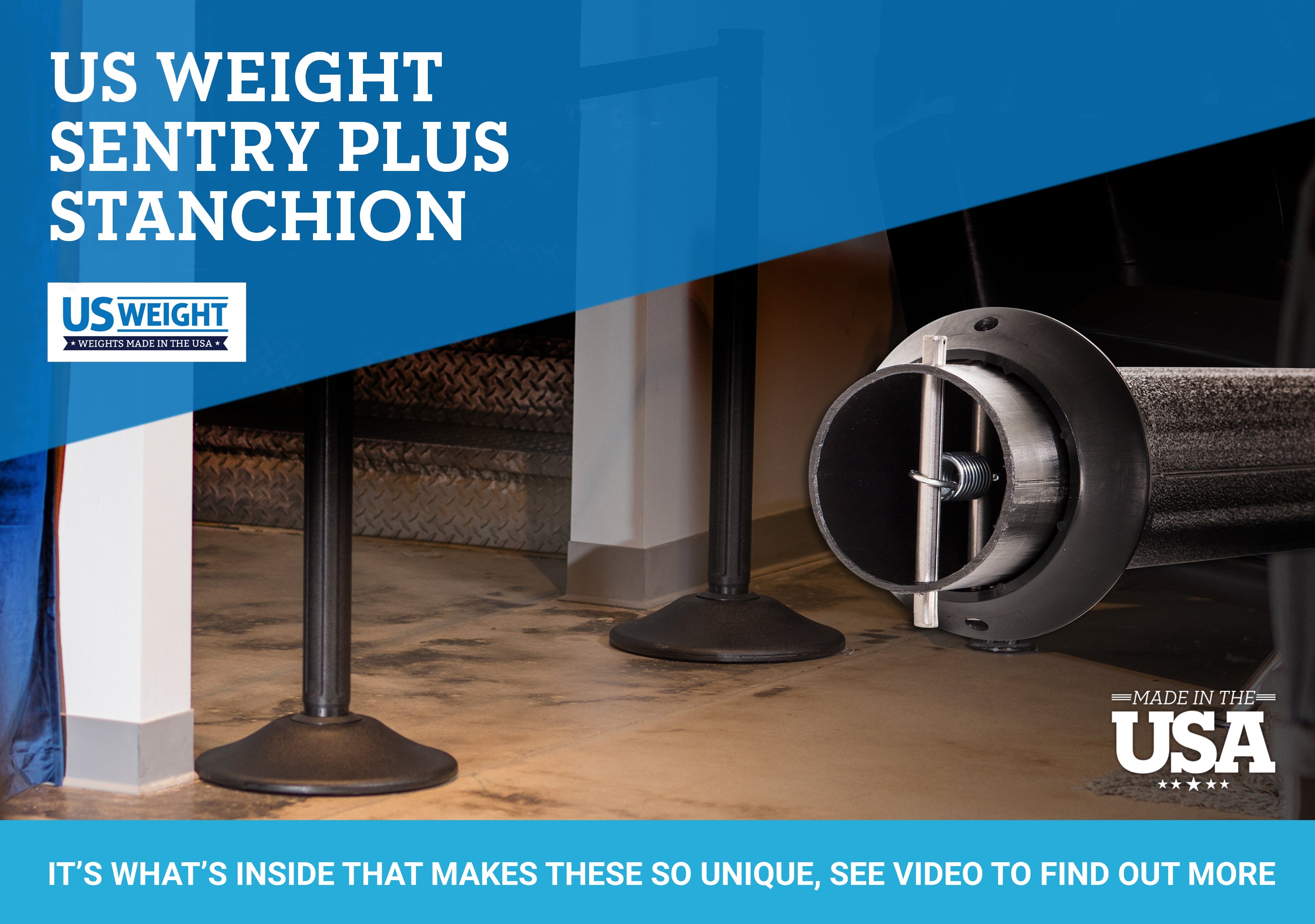 Sentry PLUS Stanchion with Retractable Black Belt (6-Pack)