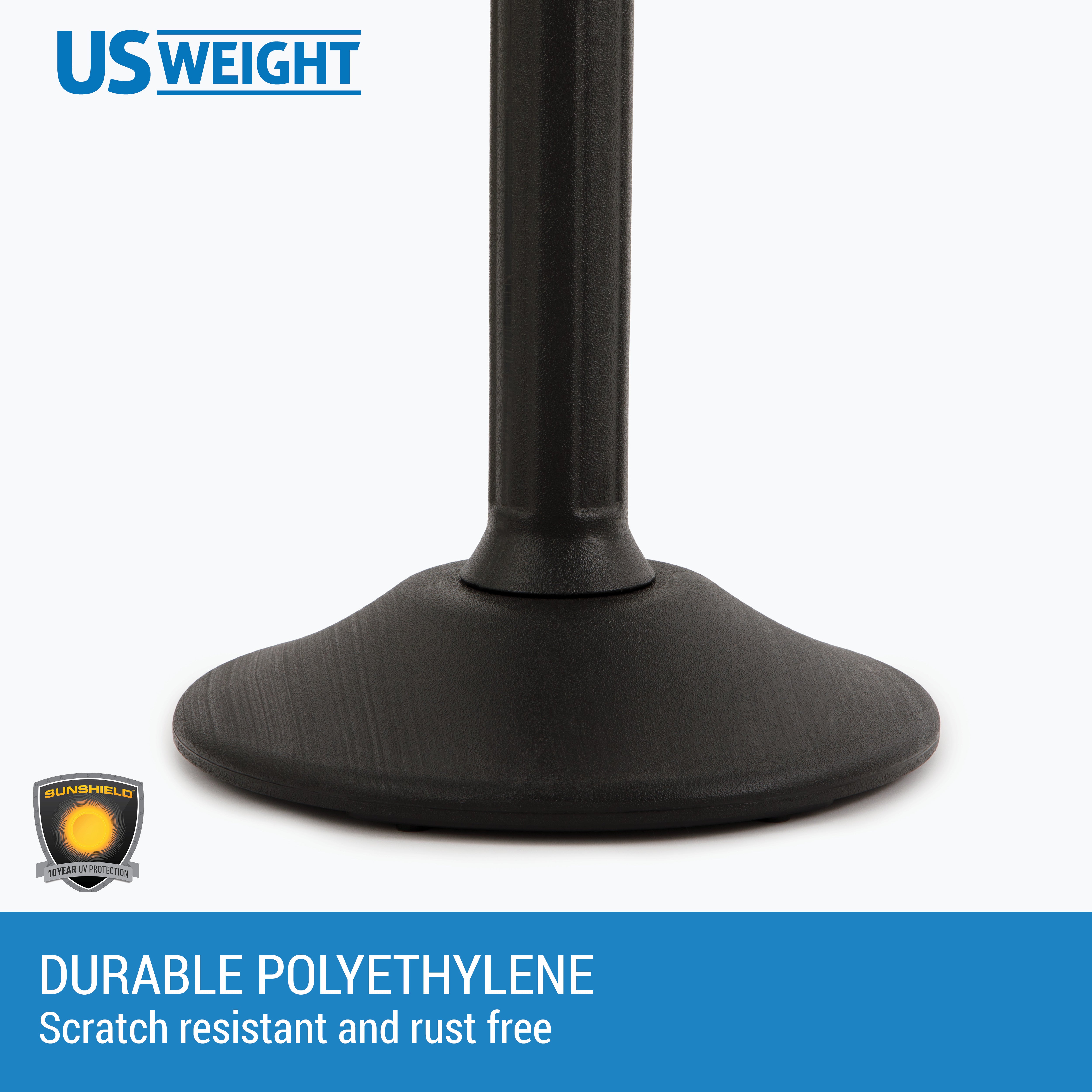 Black Plastic Stanchions Crowd Control Barriers With 10' of Black Plastic Chain – Easy to Use Lightweight Fillable Base Line Dividers