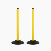 Yellow Plastic Stanchions Crowd Control Barriers – Easy to Use Lightweight Fillable Base Line Dividers