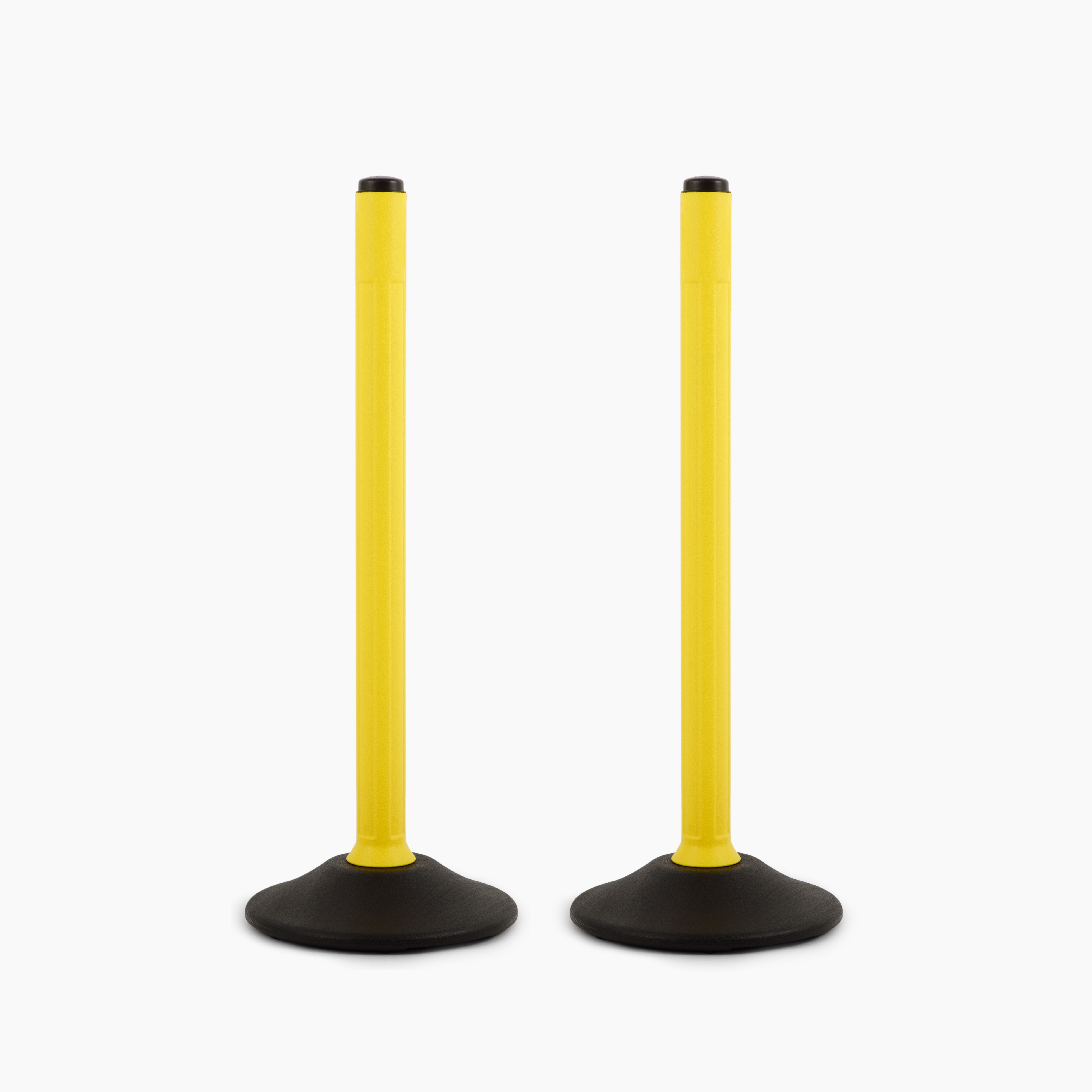 Yellow Plastic Stanchions Crowd Control Barriers – Easy to Use Lightweight Fillable Base Line Dividers