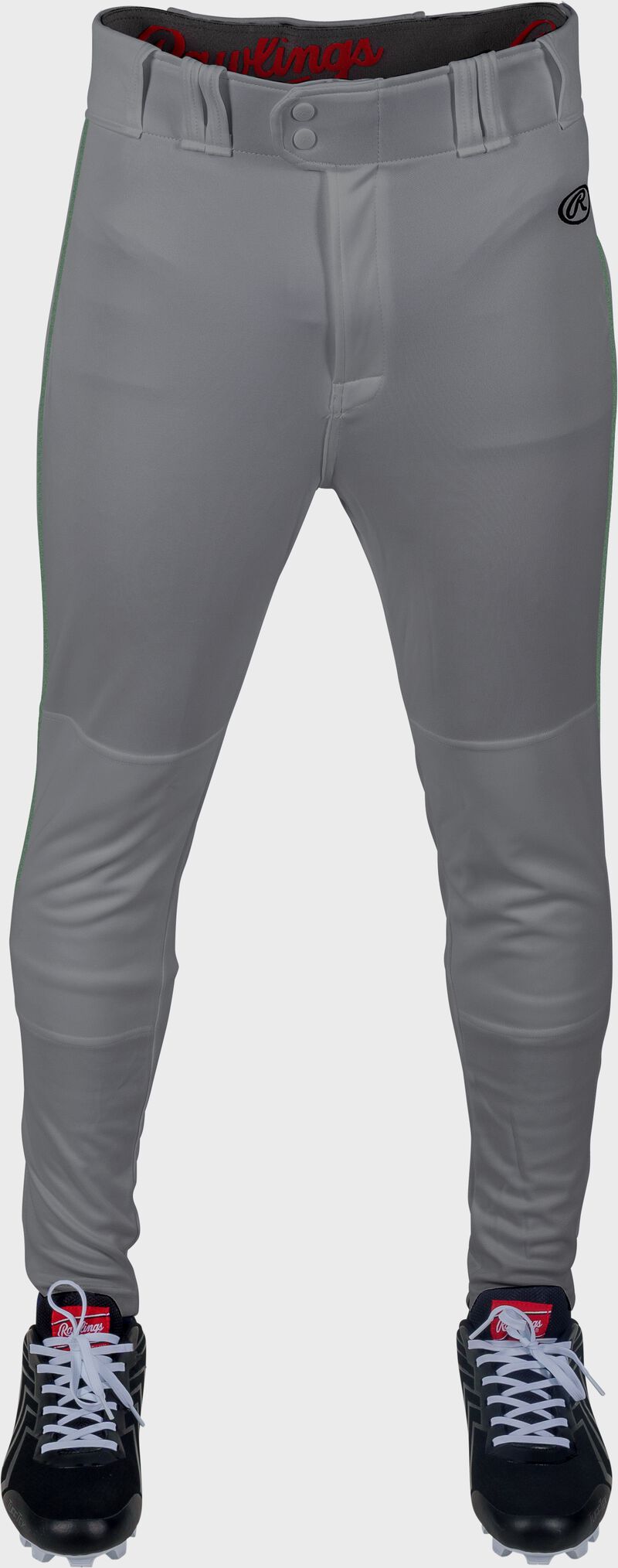 Rawlings Youth Launch Piped Pro Taper Fit Pant  - Medium - Blue Gray/Dark Green