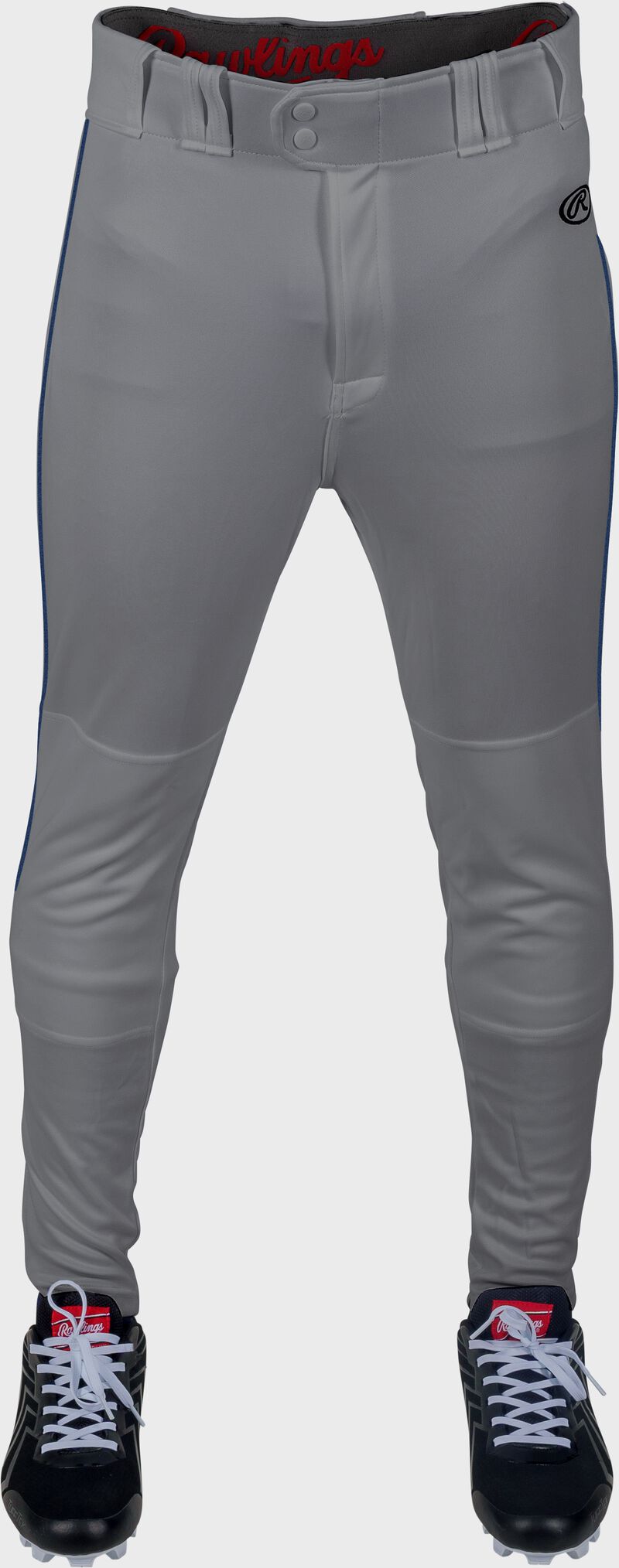Rawlings Youth Launch Piped Pro Taper Fit Pant  - Medium - Blue Gray/Navy