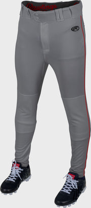 Rawlings Adult Launch Piped Pro Taper Fit Pant  - 2Xl - Blue Gray/Scarlet