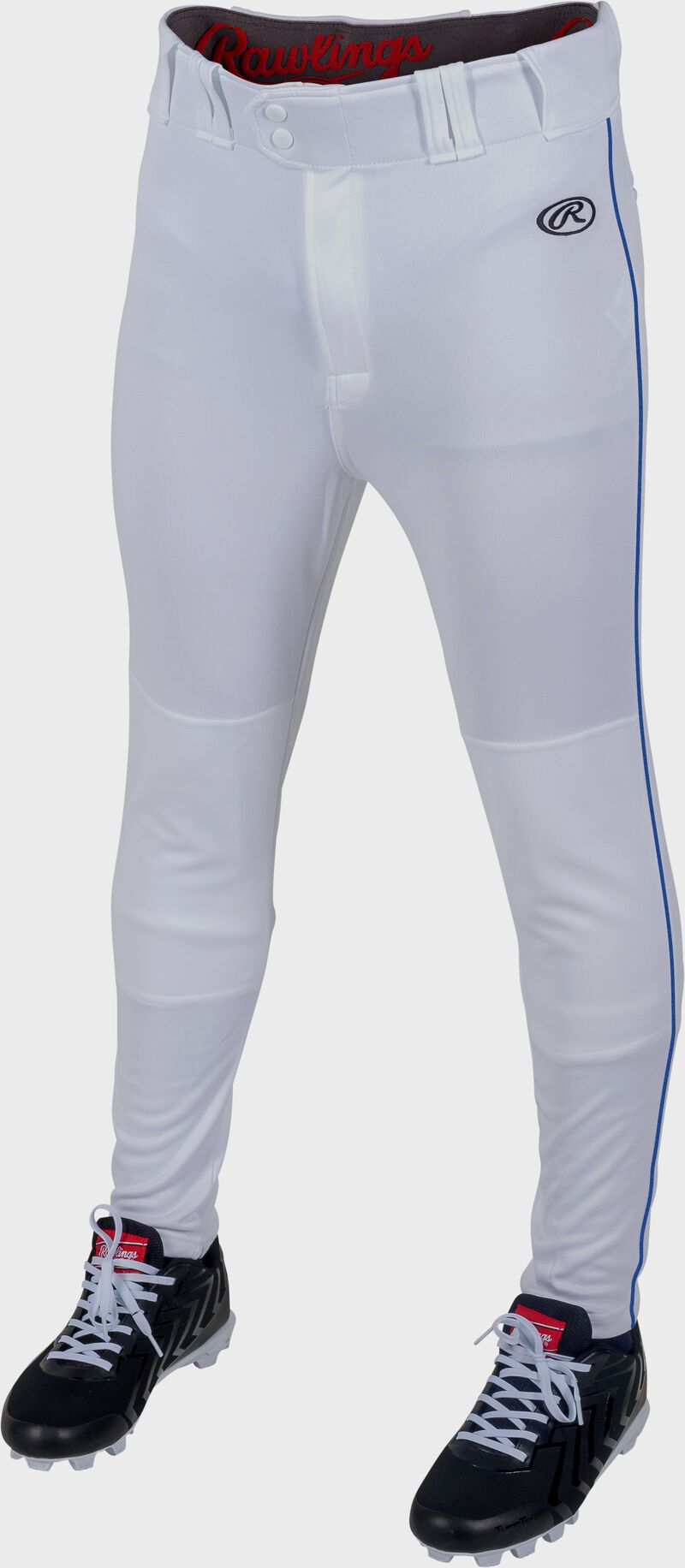 Rawlings Adult Launch Piped Pro Taper Fit Pant  - Extra Large - White/Royal