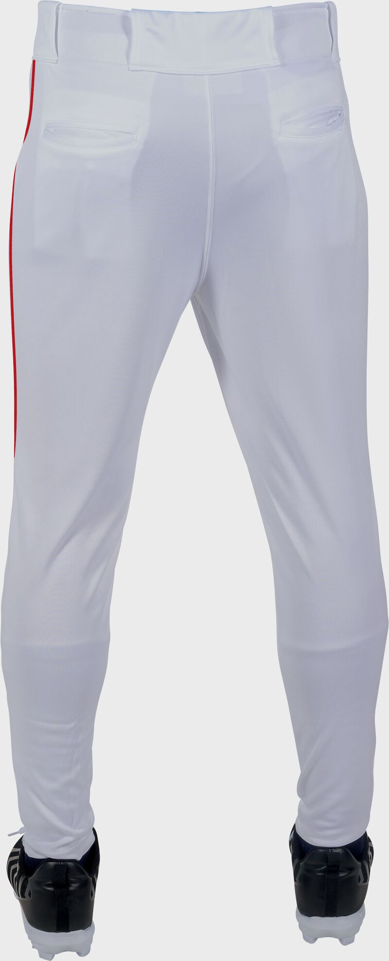 Rawlings Youth Launch Piped Pro Taper Fit Pant  - Medium - White/Scarlet