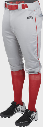 Rawlings Adult Launch Piped Knicker Pant - Medium - Blue Gray/Scarlet