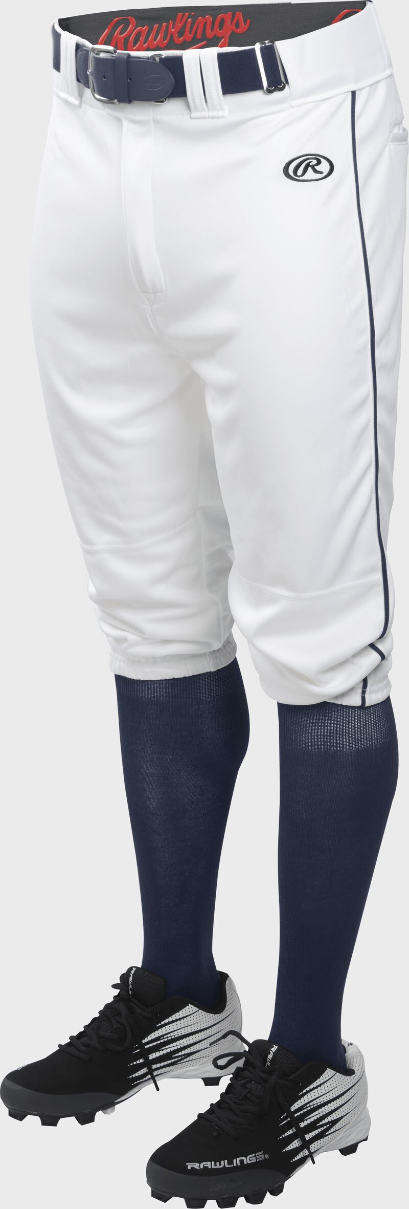 Rawlings Adult Launch Piped Knicker Pant - Medium - White/Navy