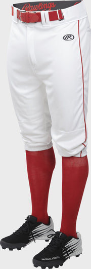 Rawlings Youth Launch Piped Knicker Pant - Extra Large - White/Scarlet