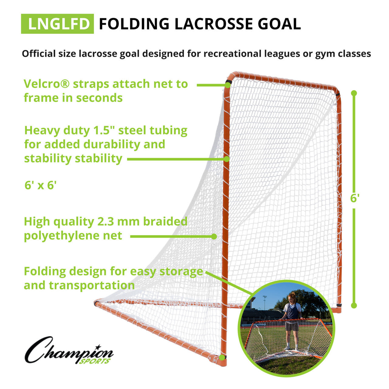 Folding Backyard Lacrosse Goal