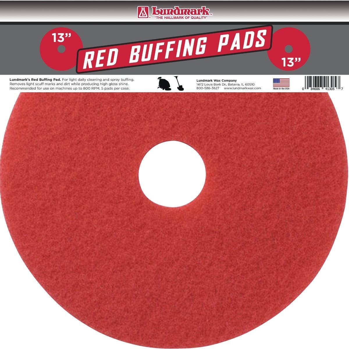 Lundmark 13 In. High Gloss Red Scrub Pad (5-Pack)