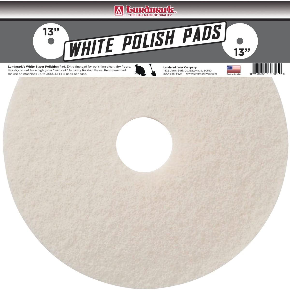 Lundmark 13 In. White 175 to 300 RPM Buffing Pad (5-Pack)