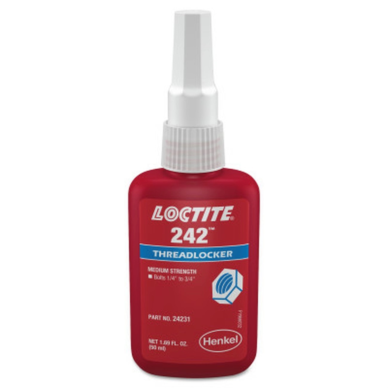 Thread Sealant, 242(R) Threadlocker Blue, Medium Strength 50 ml Bottle