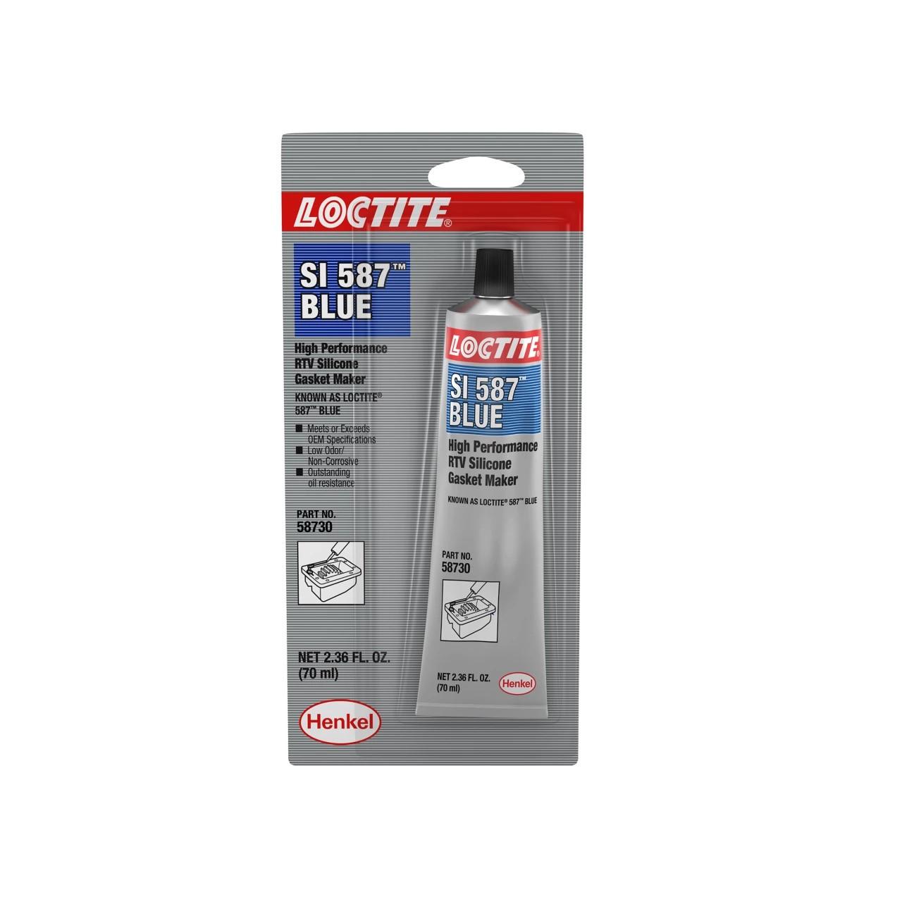 Loctite Silicone Sealant and Adhesive, Model: 77BR, Size=2.26oz (70 ml), Color: Blue, Type: RTV Silicone, Case Qty: 12 per case, Replaces LOC58730