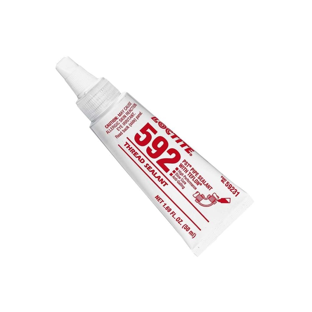 Loctite PST Thread Sealant, Type: # 592 thread sealant, Style: Slow cure, Size: 50 ml tube/1.69 oz, priced per each, sold in case quantities of 10 for fresh product