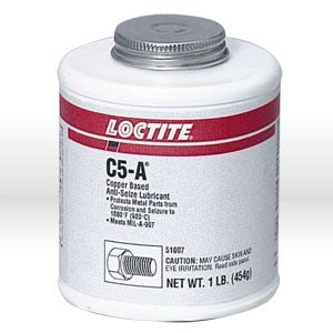 Loctite Anti Seize Lubricant, Type: Copper based anti-seize lubricant, Style: Suspends copper and graphite in a high quality grease & prevents rust, Size: 1 lb  brush top plastic can, AKA: 160796, Case Qty: 12 per case