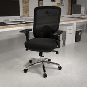 HERCULES Series 24/7 Intensive Use Big & Tall 350 lb. Rated Black Mesh Multifunction Swivel Ergonomic Office Chair