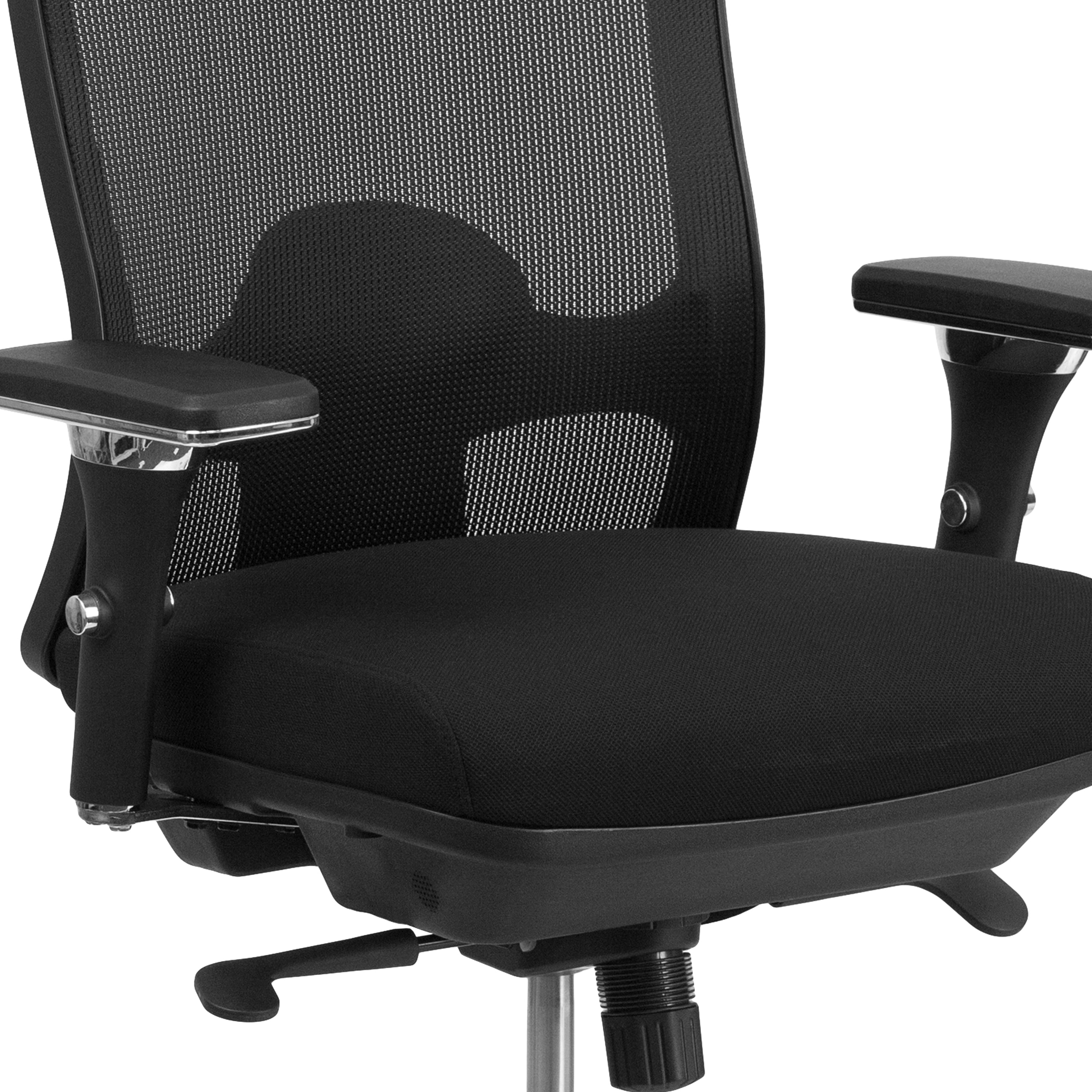 HERCULES Series 24/7 Intensive Use Big & Tall 350 lb. Rated Black Mesh Multifunction Swivel Ergonomic Office Chair
