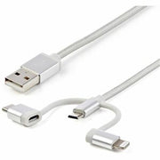 StarTech.com - StarTech 6ft USB 3-in-1 Charging Cable - Lightning/USB-C/Micro-USB, Braided, MFi Certified