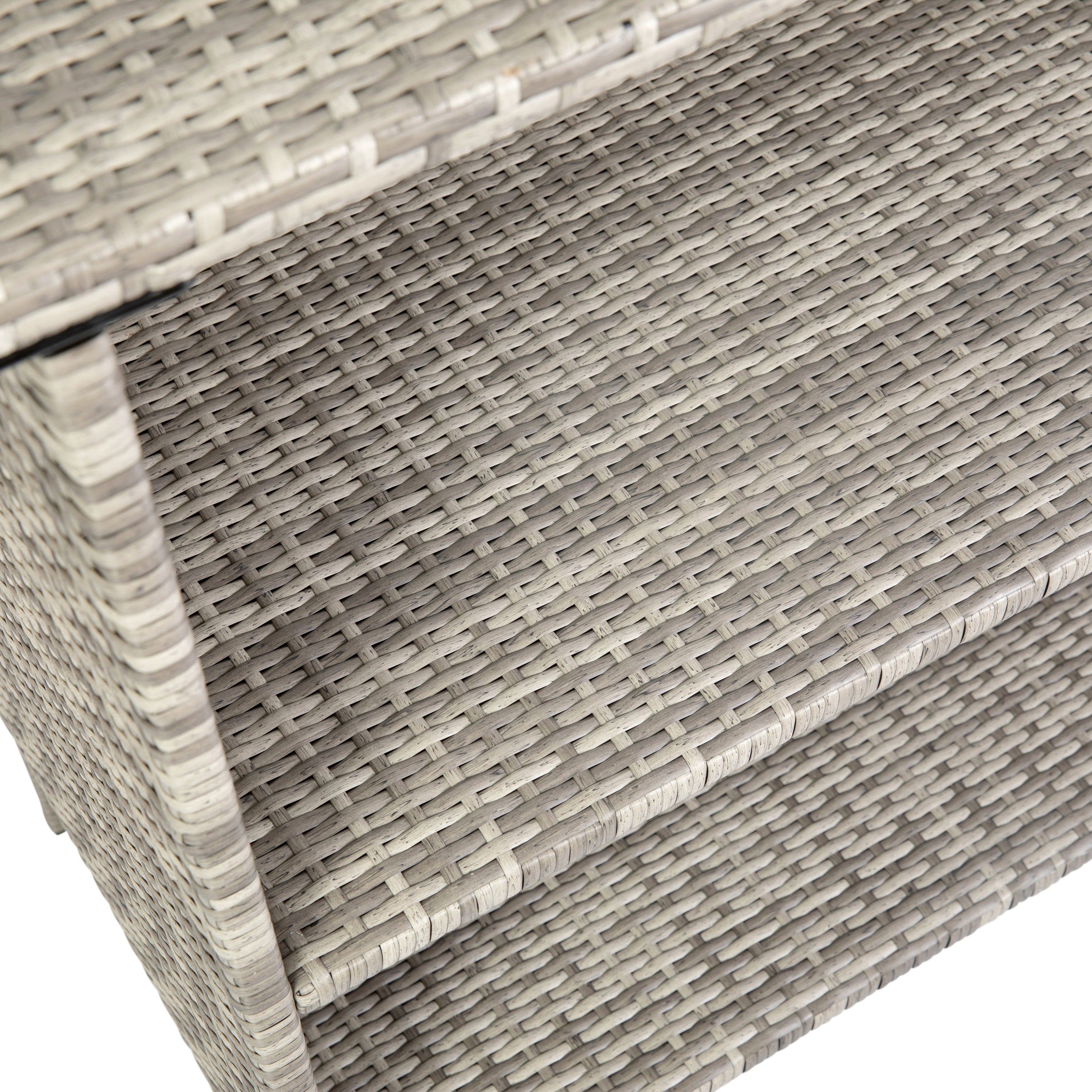 Marco Indoor/Outdoor Patio Wicker Rattan Bar Counter Table with 2 Shelves, Gray