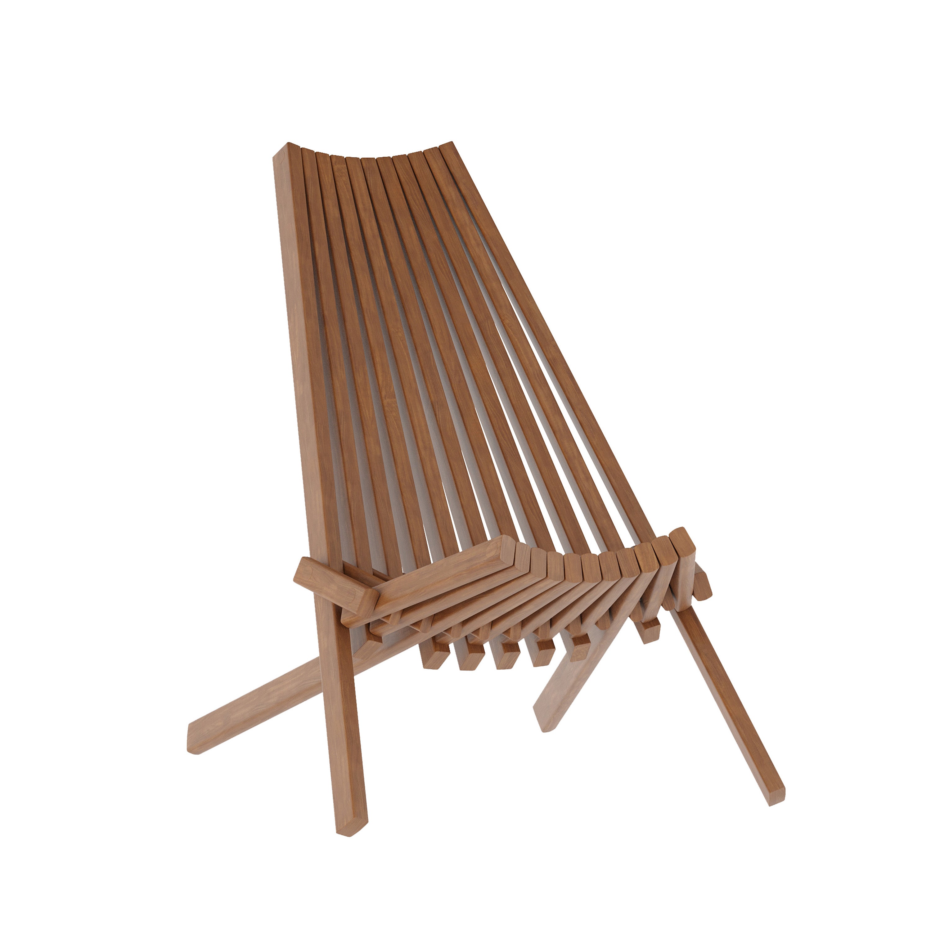Delia Commercial Grade Indoor/Outdoor Folding Acacia Wood Chair, Low Profile Lounge for Patio, Porch, Garden, Brown