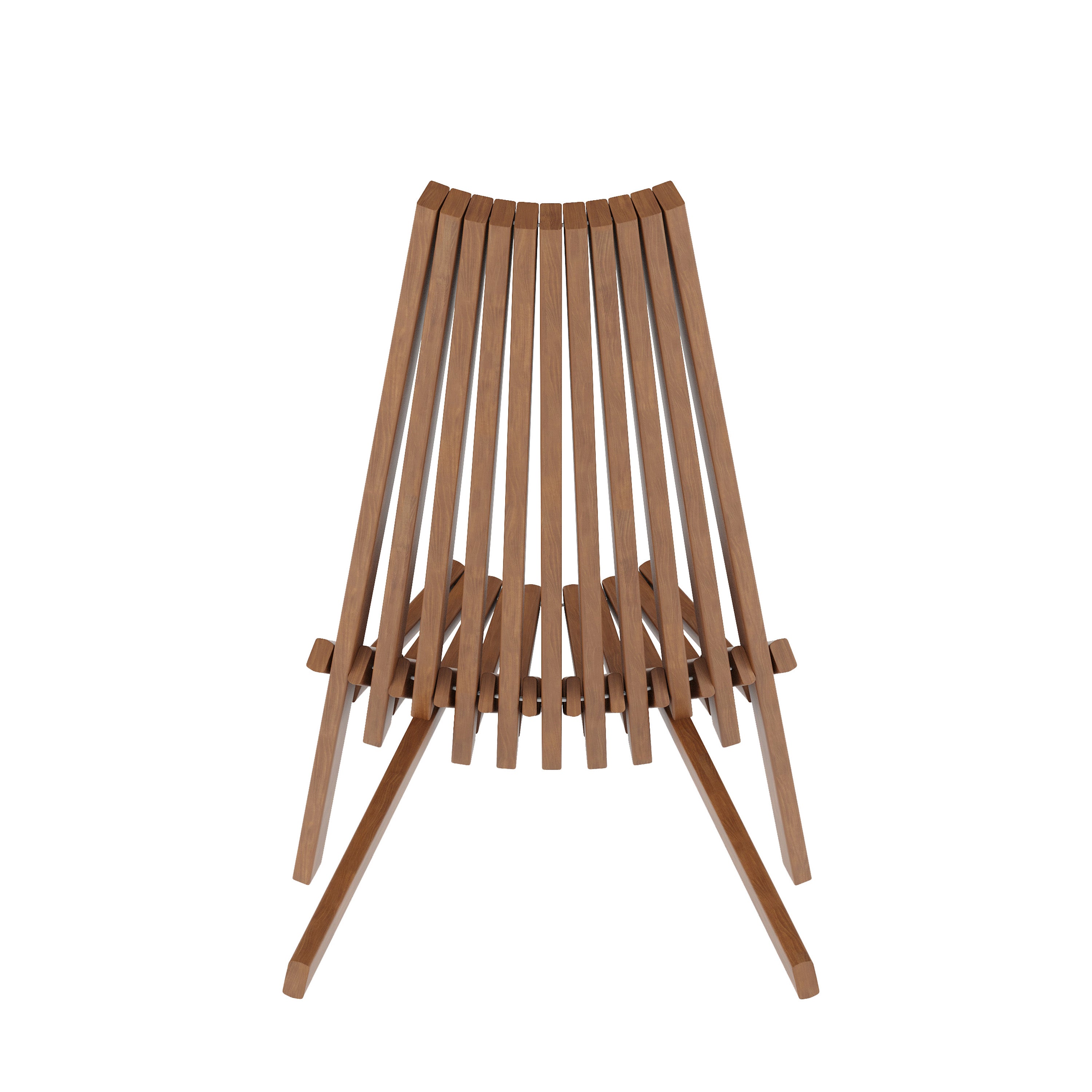 Delia Commercial Grade Indoor/Outdoor Folding Acacia Wood Chair, Low Profile Lounge for Patio, Porch, Garden, Brown