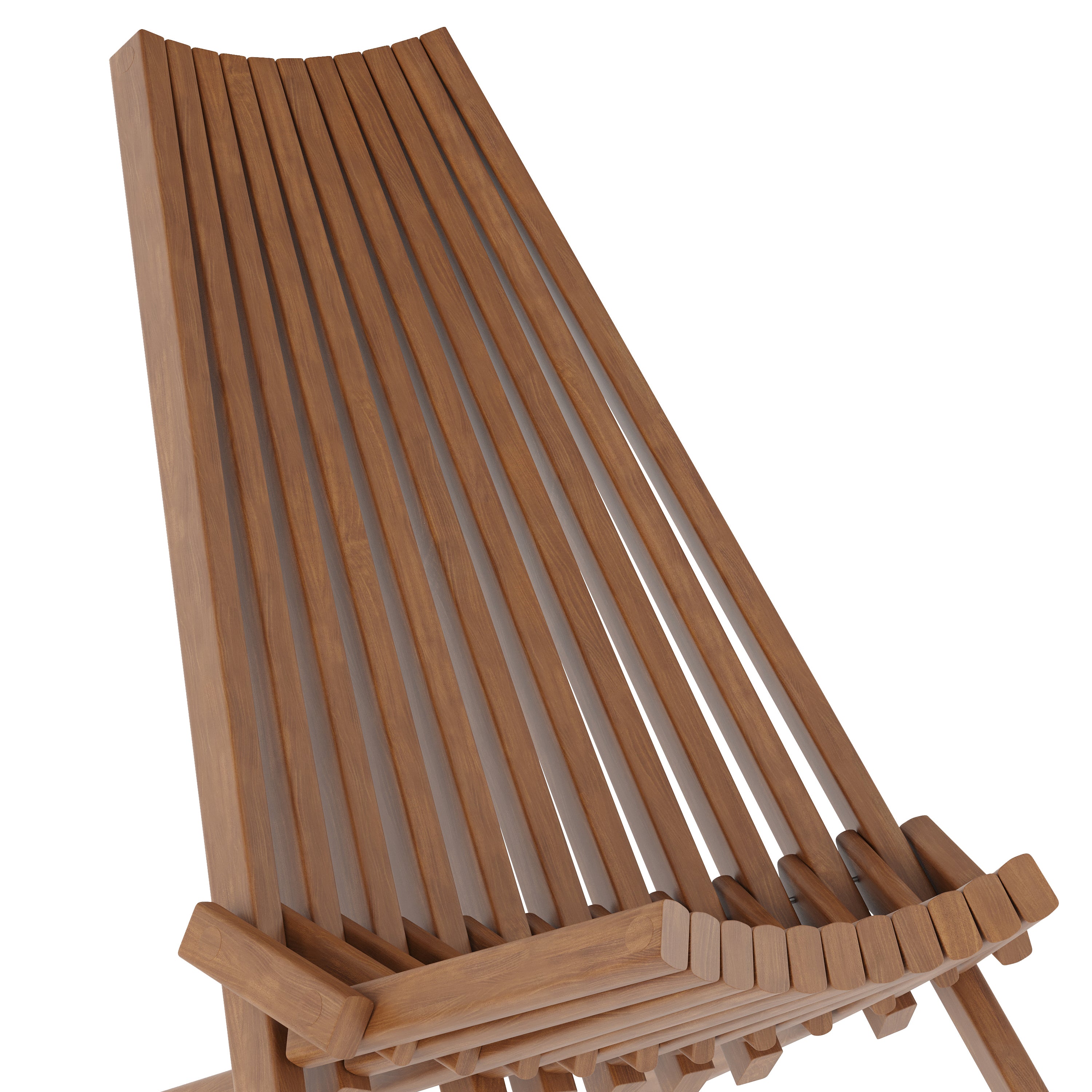 Delia Commercial Grade Indoor/Outdoor Folding Acacia Wood Chair, Low Profile Lounge for Patio, Porch, Garden, Brown