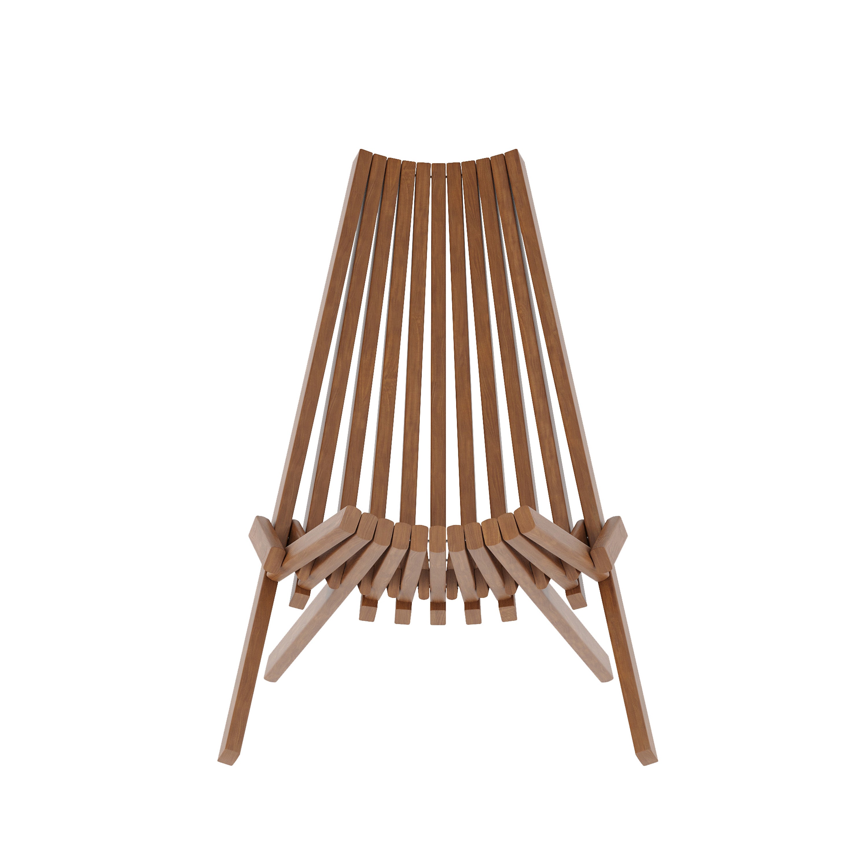 Delia Commercial Grade Indoor/Outdoor Folding Acacia Wood Chair, Low Profile Lounge for Patio, Porch, Garden, Brown