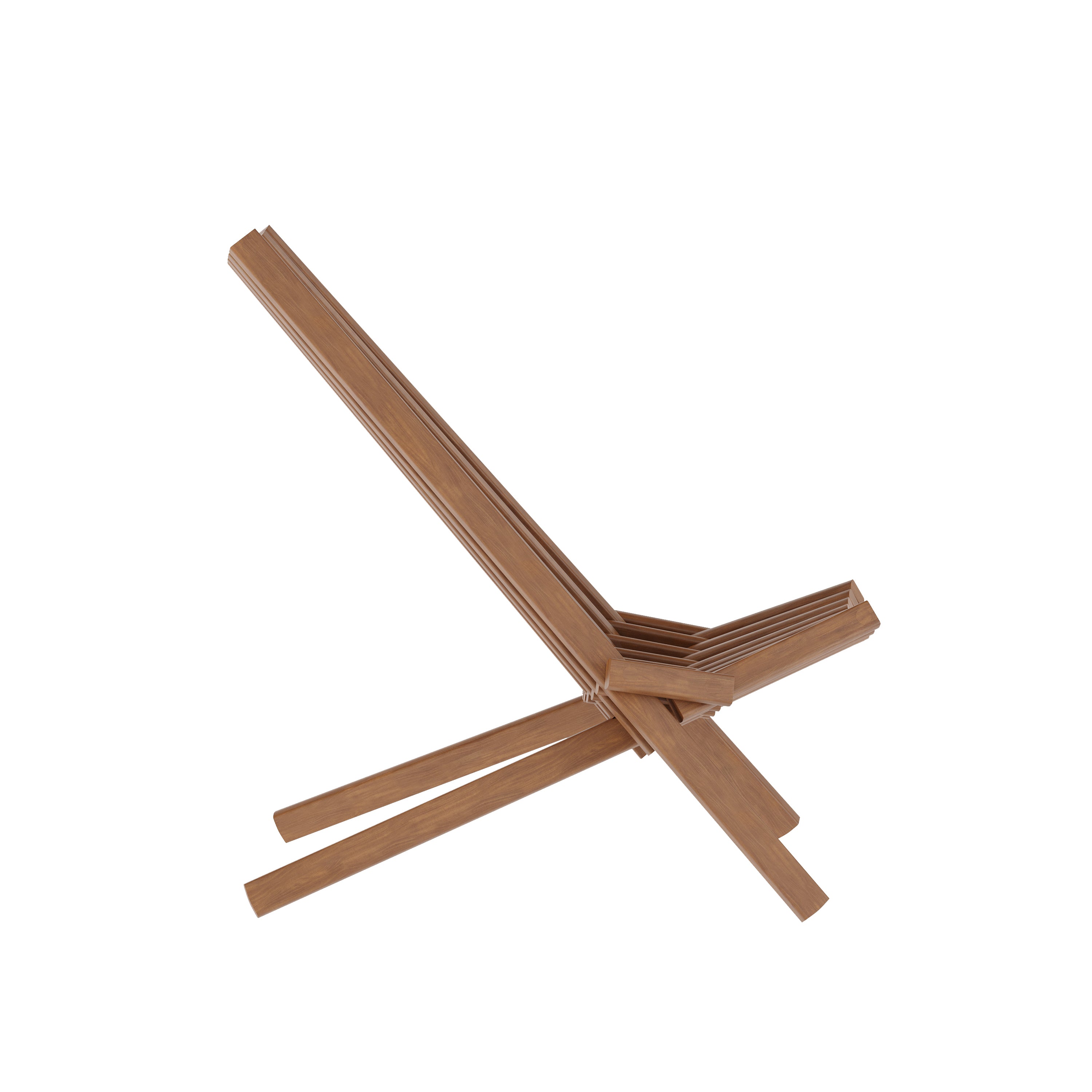 Delia Commercial Grade Indoor/Outdoor Folding Acacia Wood Chair, Low Profile Lounge for Patio, Porch, Garden, Brown