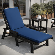 Lyra Commercial Grade Water-Resistant, 72 x 21 x 3 Inch Outdoor Chaise Lounge Patio Cushion, Navy