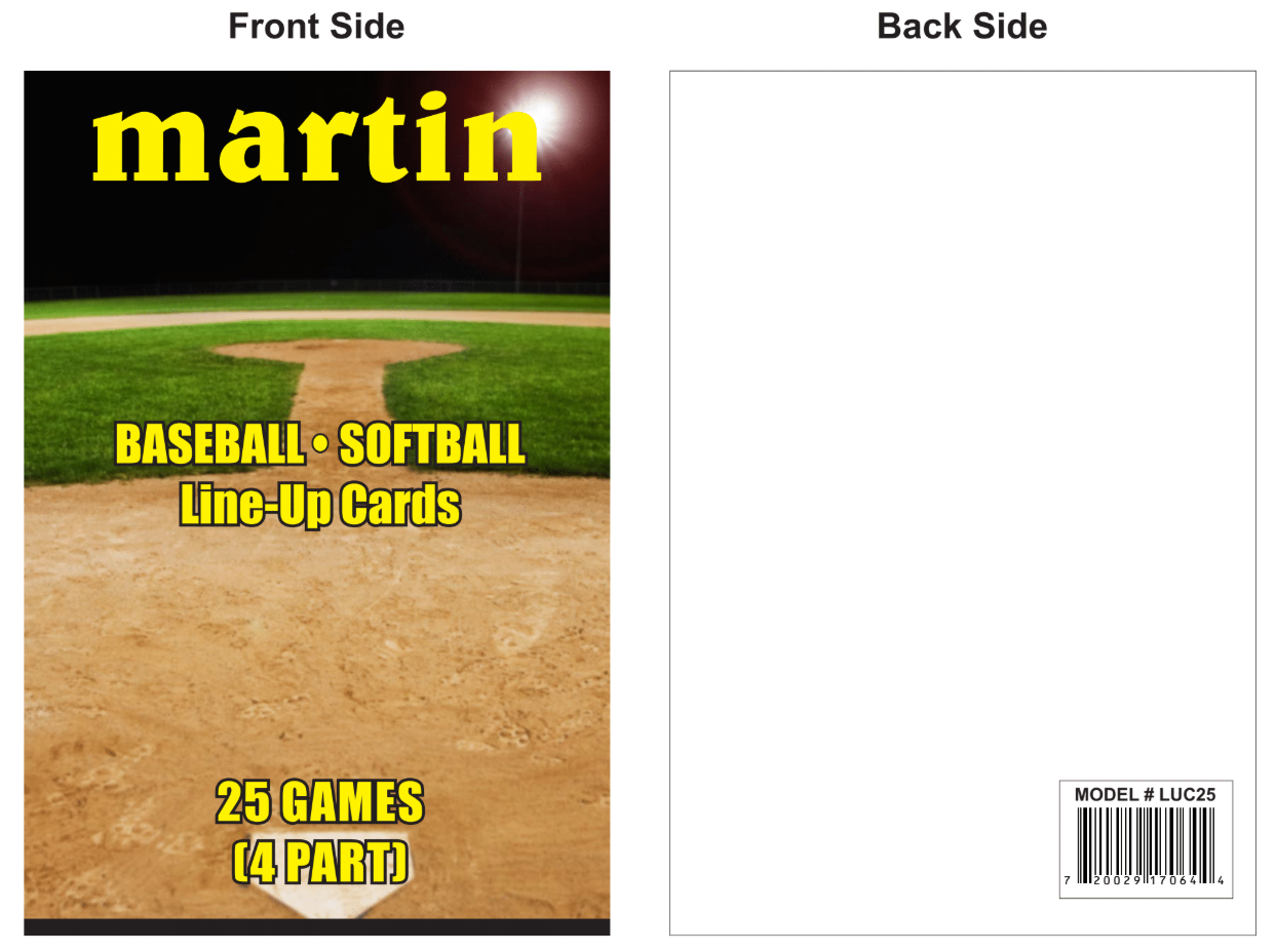 Line-Up Card Booklet 25 Games, 4Pt